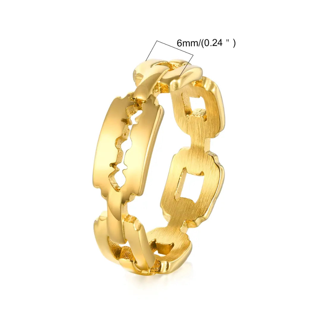 Anel Masculino em Aço Inoxidável Blade