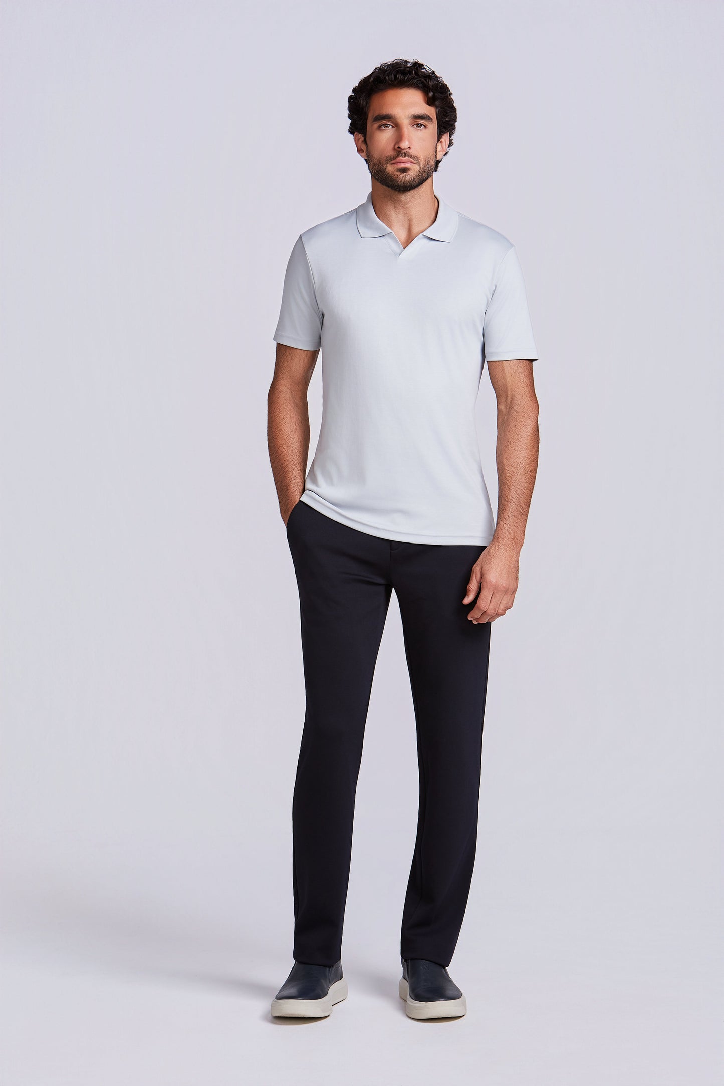 POLO PIMA COTTON GOLA V OFF-WHITE