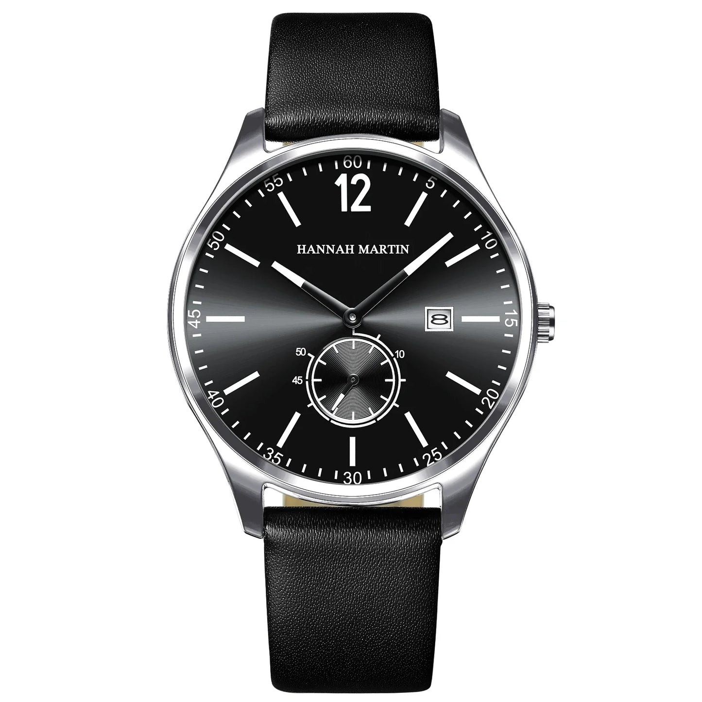 Relógio Masculino Pulseira de Couro Quartzo Hannah Martin Business