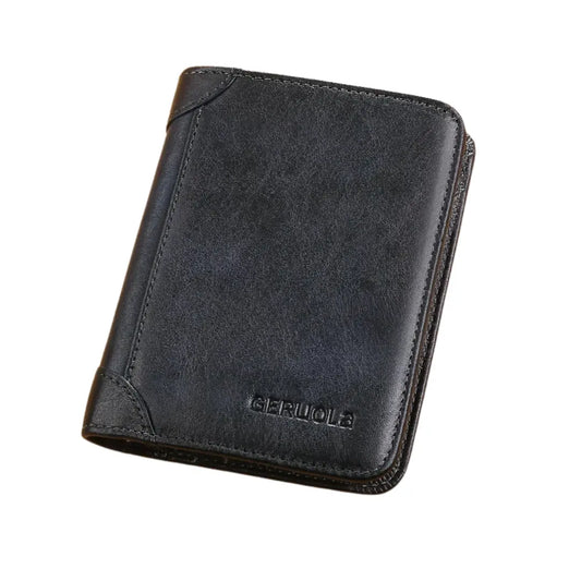 Carteira Masculina em Couro Legítimo RDFI Geruola Shield