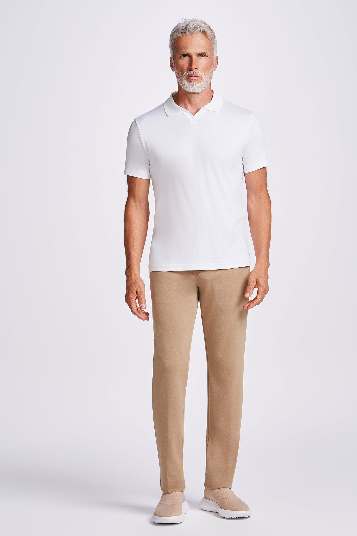 POLO PIMA COTTON GOLA V BRANCO