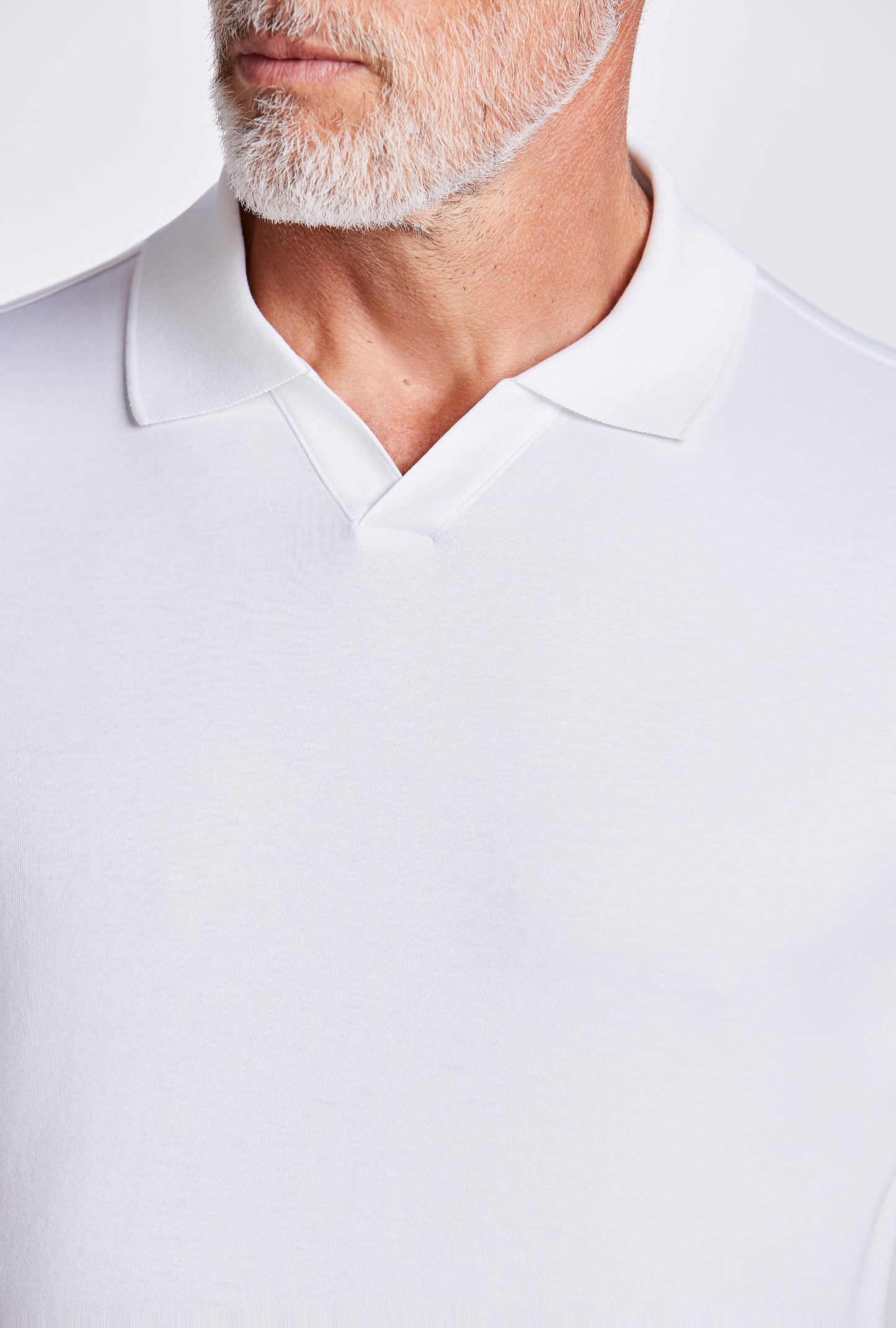 POLO PIMA COTTON GOLA V BRANCO