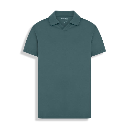 POLO PIMA COTTON GOLA V VERDE MUSGO