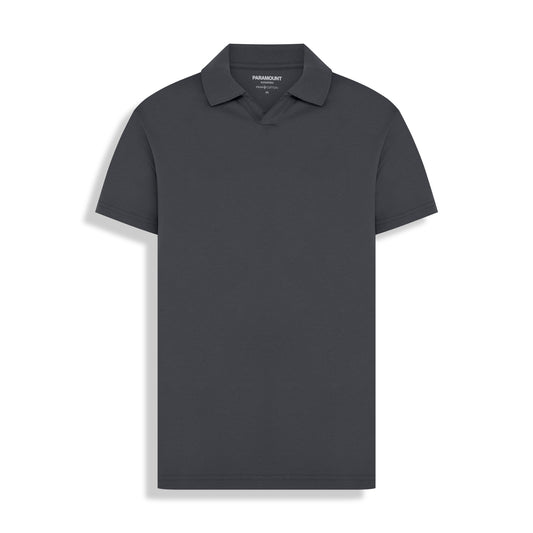 POLO PIMA COTTON GOLA V PRETO