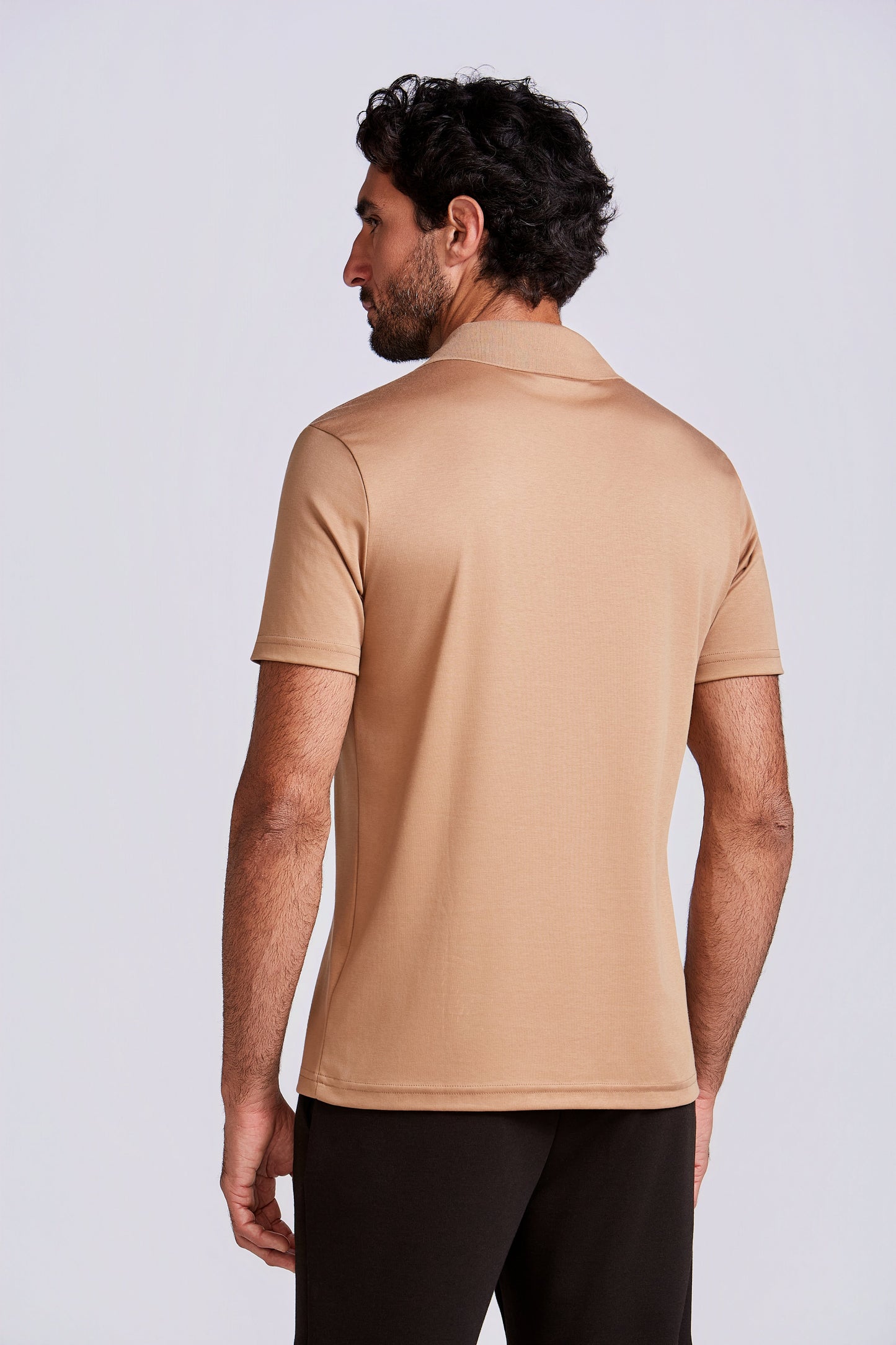 POLO PIMA COTTON GOLA V CHOCOLATE