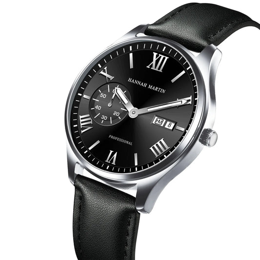 Relógio Masculino Pulseira de Couro Quartzo Hannah Martin Executive